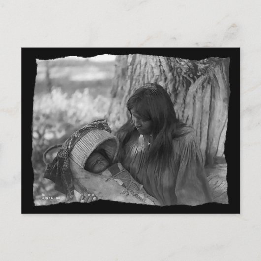 Vintage amerikanische Apache-Frau Ankündigungspostkarte (Vorderseite)