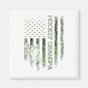 Vintage amerikanische Camo-Flagge Stolz Hockey Opa Magnet