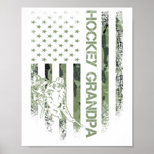 Vintage amerikanische Camouflage Flag Proud Hockey Poster