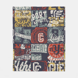 Vintage amerikanische College-Sportabzeichen Patch Fleecedecke