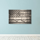 Vintage amerikanische Fahne gebrochen Wand Leinwanddruck (Insitu (Holzboden))