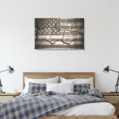 Vintage amerikanische Fahne gebrochen Wand Leinwanddruck (Insitu (Schlafzimmer))