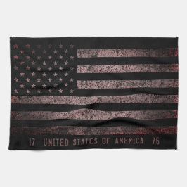 Vintage amerikanische Fahne in Rosa und Schwarz Gr Geschirrtuch