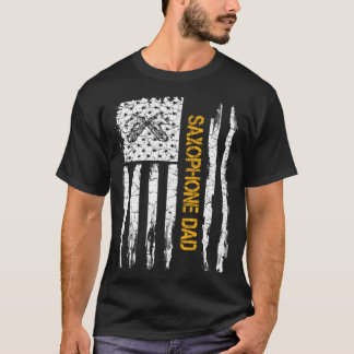 Vintage amerikanische Fahne Saxophone Vater Saxoph T-Shirt