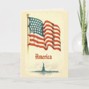 Vintage amerikanische Flag Grußkarte Karte