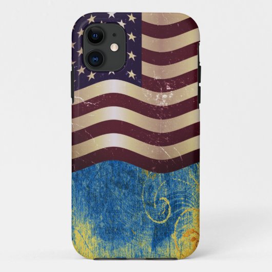 Vintage amerikanische Flagge 04 Case-Mate iPhone Hülle (Rückseite)