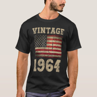 Vintage amerikanische Flagge 1964 Geburtstagskolad T-Shirt