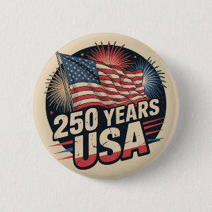 Vintage-Amerikanische-Flagge 250 Jahre USA Button