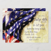 Vintage amerikanische Flagge 4. Juli Einladung (Vorne/Hinten)