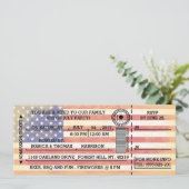 Vintage amerikanische Flagge 4. Juli Party Ticket Einladung (Stehend Vorderseite)