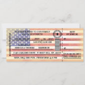 Vintage amerikanische Flagge 4. Juli Party Ticket Einladung (Vorderseite)