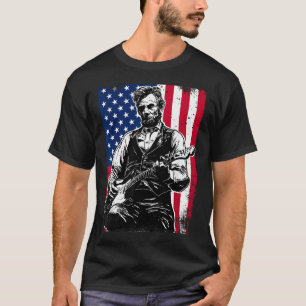 Vintage-Amerikanische Flagge Abe Lincoln spielt T-Shirt