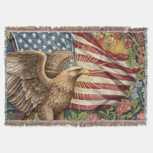 Vintage-amerikanische Flagge, Adler, USA patriotis Decke