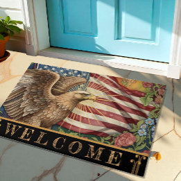 Vintage-amerikanische Flagge, Adler, USA patriotis Fußmatte