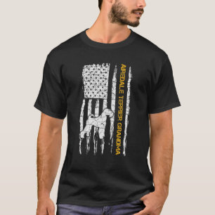 Vintage amerikanische Flagge Airedale Terrier Gran T-Shirt