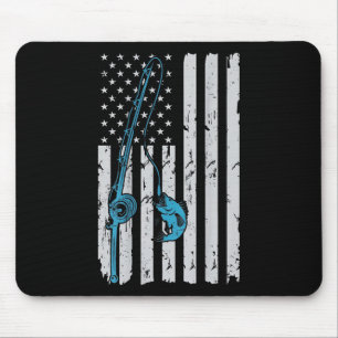 Vintage-amerikanische Flagge Angeln Fischer Patrio Mousepad