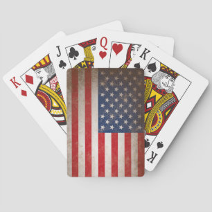 Vintage amerikanische Flagge - antik aussehende Sp Spielkarten