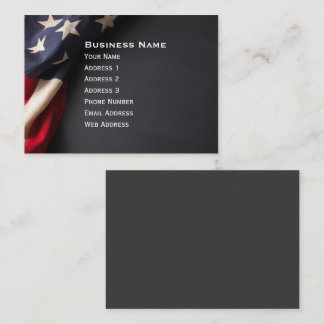 Vintage-amerikanische Flagge auf einer Tafel Visitenkarte