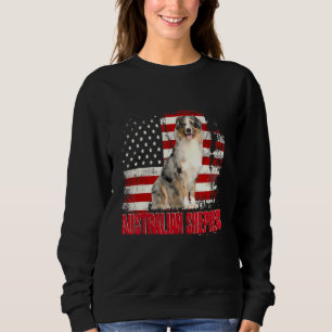 Vintage amerikanische Flagge Australischer Schäfer Sweatshirt