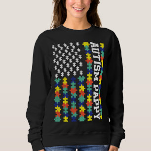 Vintage amerikanische Flagge Autismus Pappy Autism Sweatshirt