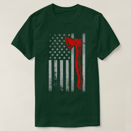 Vintage amerikanische Flagge Ax Throwing 1 T-Shirt (Design vorne)