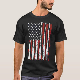 Vintage amerikanische Flagge Baseball 4. Juli T-Shirt