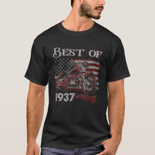 Vintage amerikanische Flagge Best of 1937 Motorrad T-Shirt