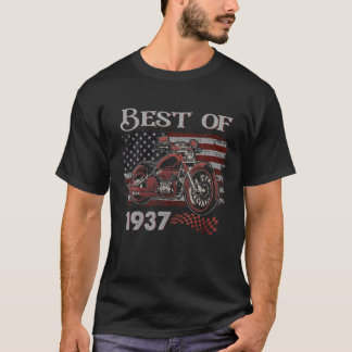 Vintage Amerikanische Flagge Best Of 1937 Motorrad T-Shirt