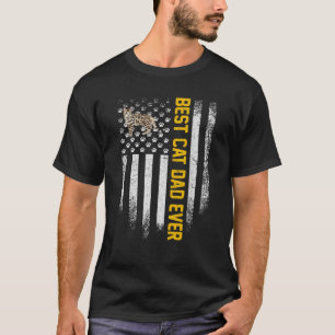 Vintage amerikanische Flagge Beste Bengalische Kat T-Shirt