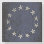 Vintage amerikanische Flagge Betsy Ross Steinuntersetzer (Vorderseite)