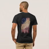 Vintage amerikanische Flagge Betsy Ross T-Shirt (Schwarz voll)