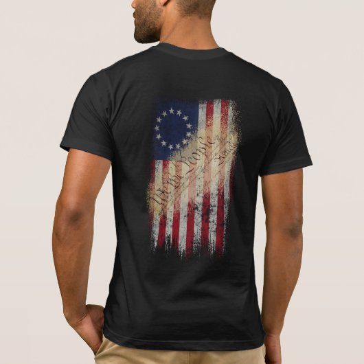 Vintage amerikanische Flagge Betsy Ross T-Shirt (Rückseite)