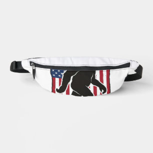 Vintage-amerikanische-Flagge-Bigfoot-Silhouette-Ve Bauchtasche