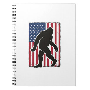 Vintage-amerikanische-Flagge Bigfoot-Silhouette Ve Notizblock