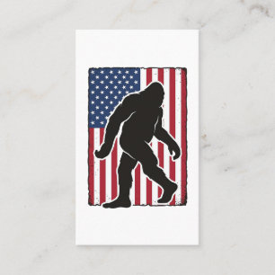 Vintage-amerikanische-Flagge Bigfoot-Silhouette Ve Visitenkarte