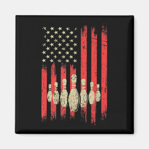 Vintage amerikanische Flagge Bowling Buttone Patri Magnet