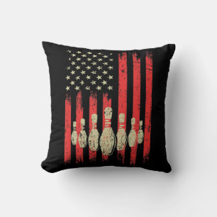 Vintage-Amerikanische-Flagge-Bowlingpins patriotis Kissen