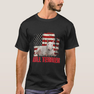 Vintage amerikanische Flagge Bull Terrier Dog Love T-Shirt