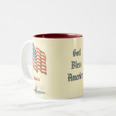 Vintage amerikanische Flagge Dankbarkeit Kaffee Ta Zweifarbige Tasse (Vorderseite Links)