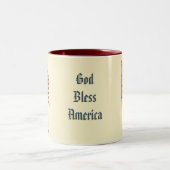 Vintage amerikanische Flagge Dankbarkeit Kaffee Ta Zweifarbige Tasse (Mittel)