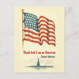 Vintage-amerikanische-Flagge-Dankbarkeitspostkarte Postkarte