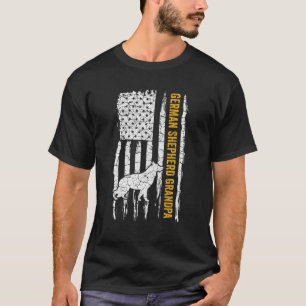 Vintage amerikanische Flagge Deutscher Schäferhund T-Shirt
