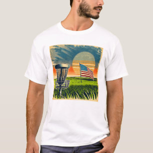 Vintage-Amerikanische-Flagge-Disc-Golf-Vintage-Son T-Shirt