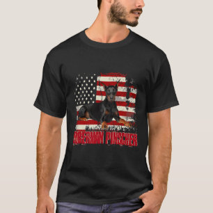 Vintage amerikanische Flagge Doberman T-Shirt