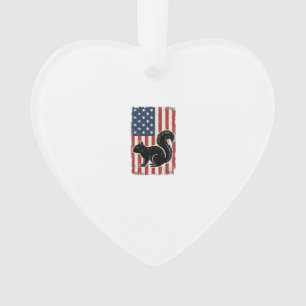 Vintage Amerikanische Flagge Eichhörnchen Patrioti Ornament