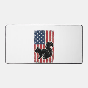 Vintage Amerikanische Flagge Eichhörnchen Patrioti Schreibtischunterlage