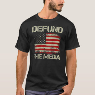 Vintage-Amerikanische-Flagge-Entzieht den Medien d T-Shirt