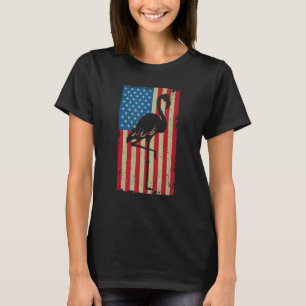 Vintage amerikanische Flagge Flamingo Girls Sommer T-Shirt