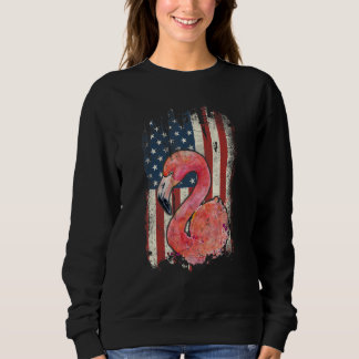 Vintage amerikanische Flagge Flamingo Patriotic 4. Sweatshirt