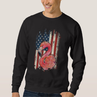 Vintage amerikanische Flagge Flamingo Patriotic 4. Sweatshirt